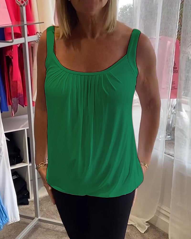 Deangela | Gathered Scoop-Neck Top