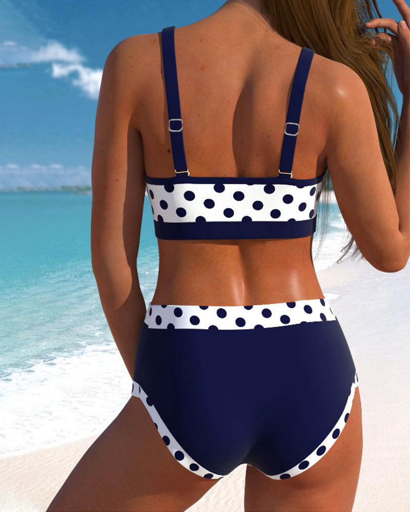 Liesbeth | High-Waisted Bikini With Polka-Dot Patchwork