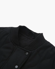Kaylynn | Round-Neck Button Bomber Jacket