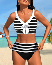 Laluna | Striped High-Waisted Bikini