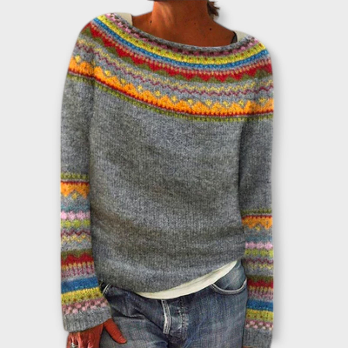 Elyse | Nordic-Pattern Wool Jumper