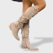 Valeria knee-high boots in Beige