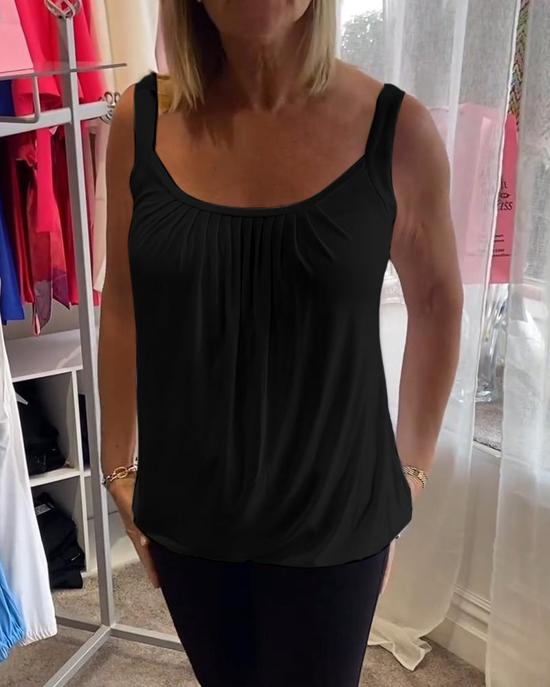 Deangela | Gathered Scoop-Neck Top