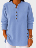 SERAPHINA | BUTTON-FRONT ROUND-NECK JUMPER