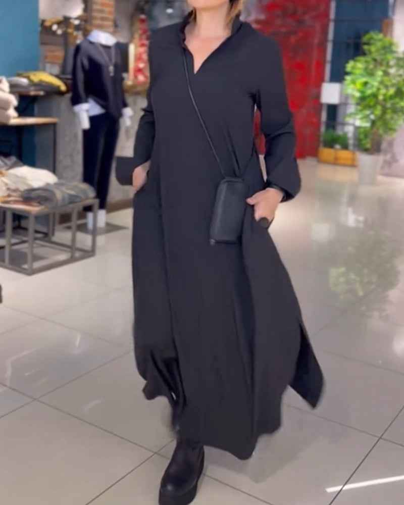 SYLVIE | LONG-SLEEVE RELAXED-FIT DRESS