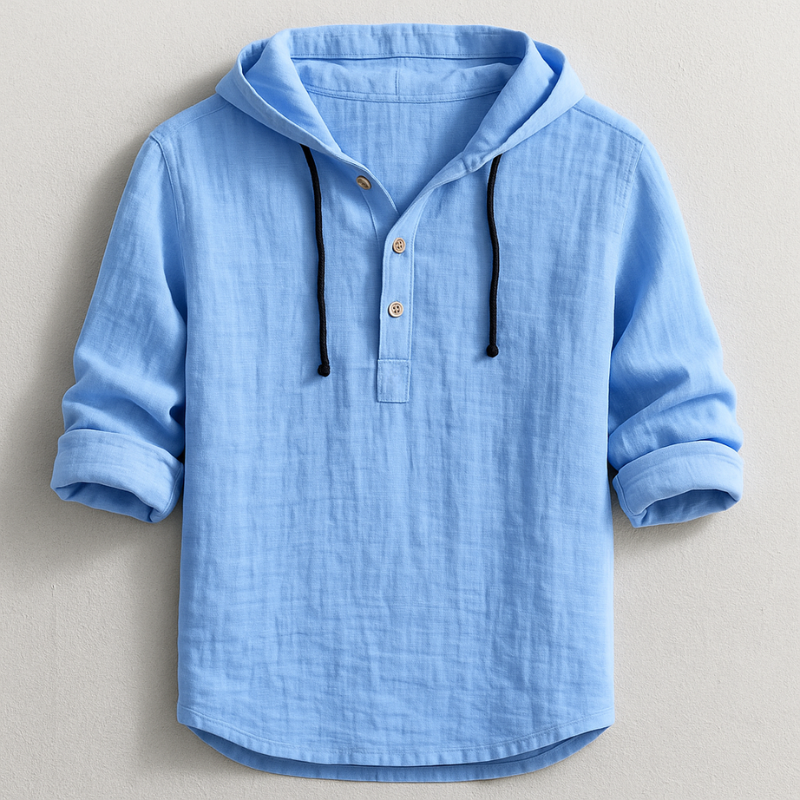 Sebrina | Button-Neck Textured Hoodie