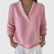 Faye | Soft Relaxed-Fit V-Neck Jumper