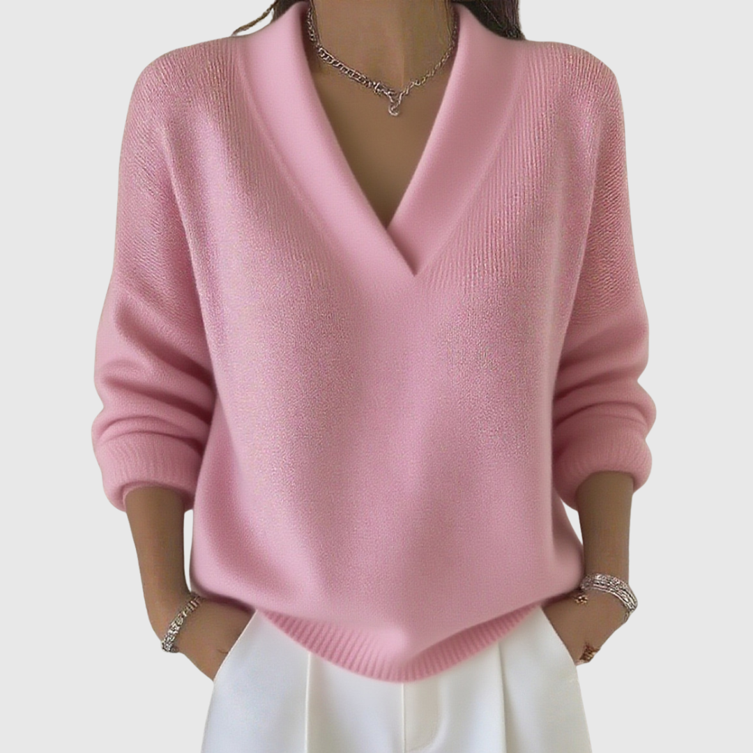 Faye | Soft Relaxed-Fit V-Neck Jumper