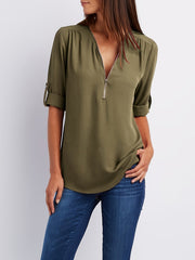 Everlena | Zip-Neck Blouse