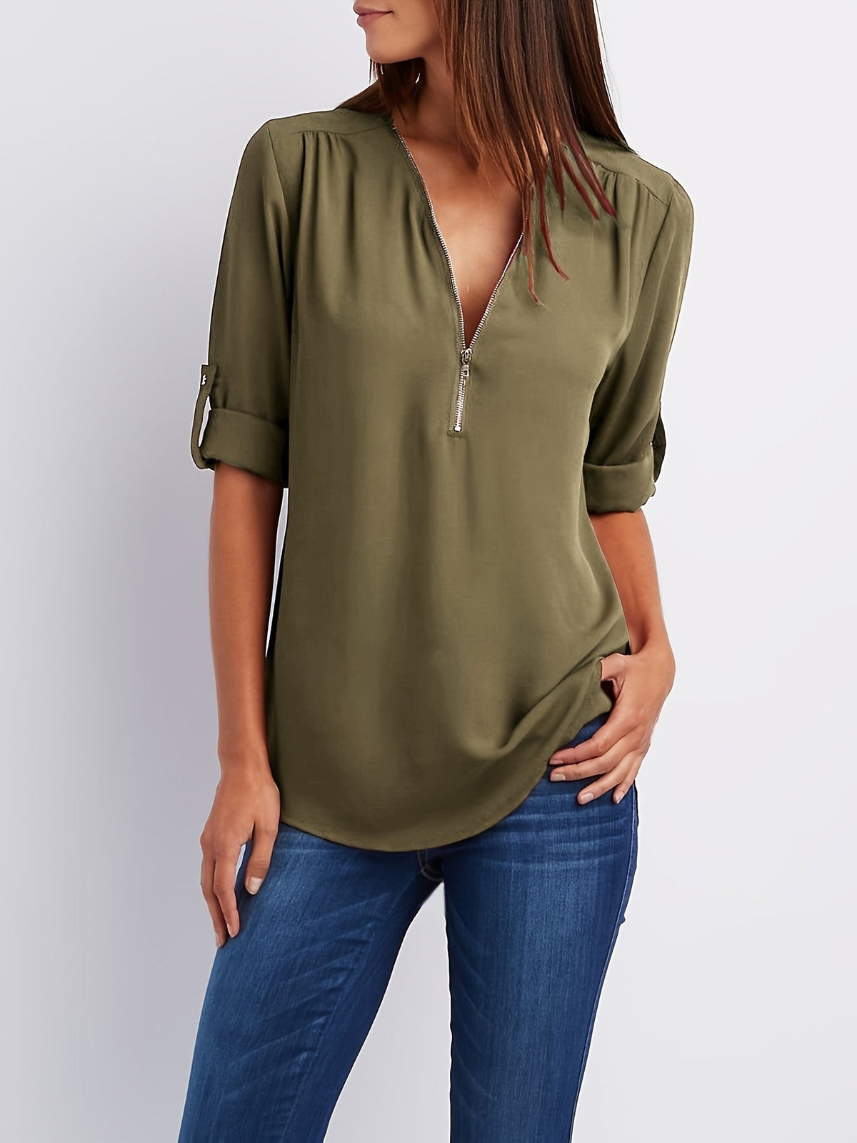 Everlena | Zip-Neck Blouse