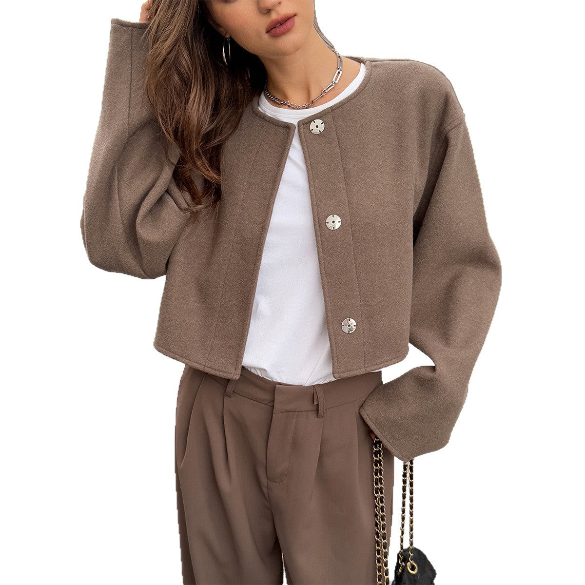 Jacklyn | Round-Neck Button Jacket