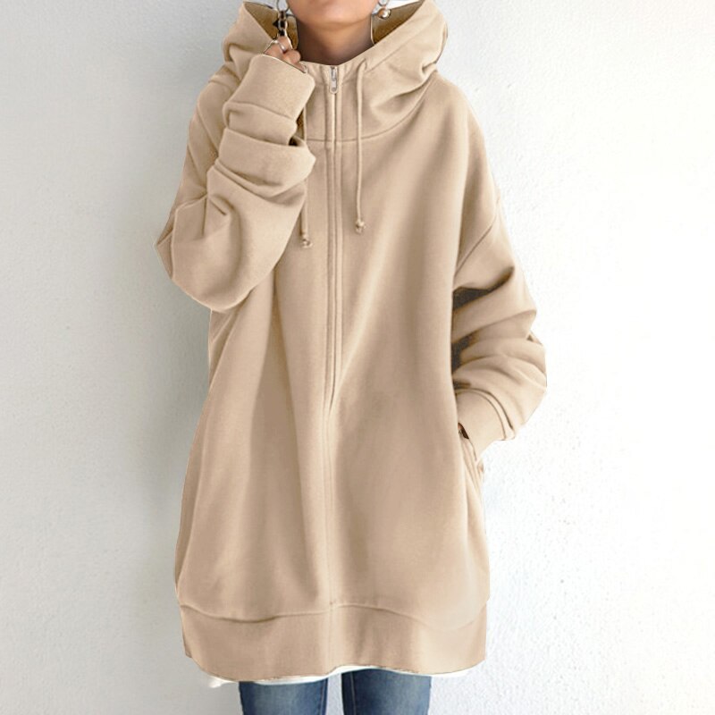 Zoila | Longline Zip-Neck Hoodie