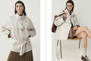 Yareli | Belted Stand-Collar Jacket