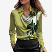 Kamie | Collared Cowl-Neck Blouse