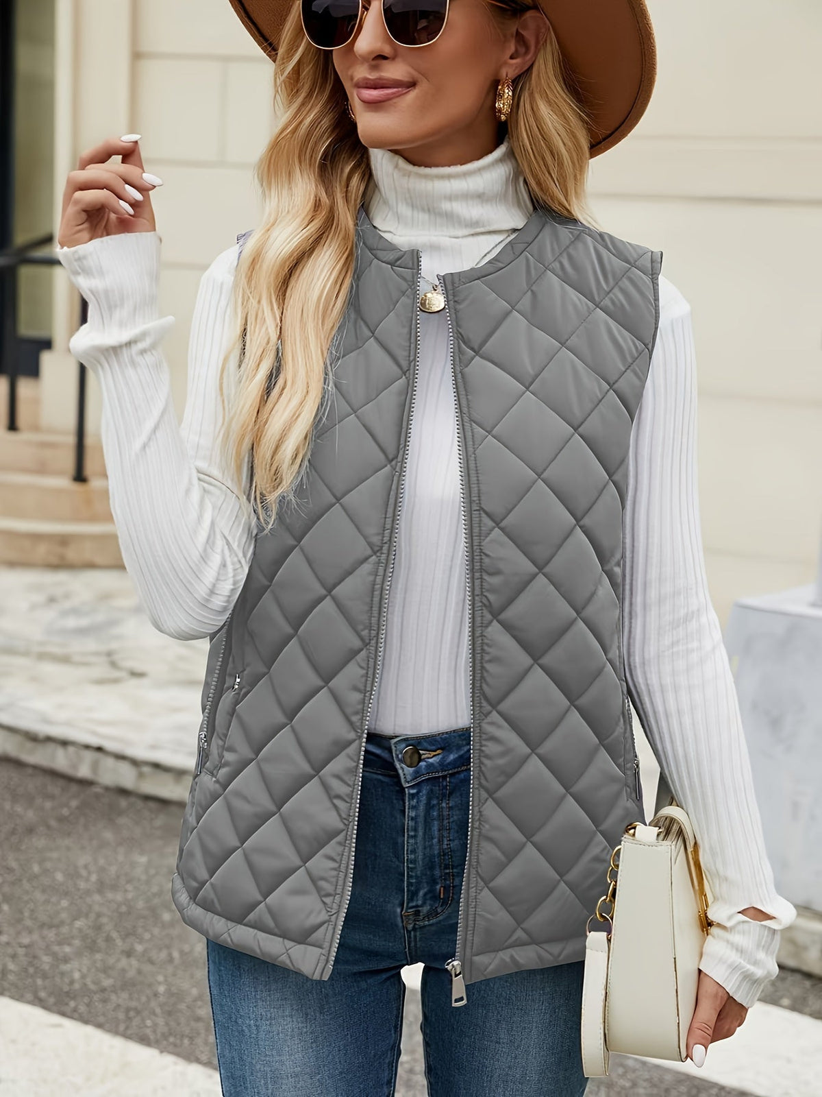 Enfys | Lightweight Quilted Sleeveless Gilet in White