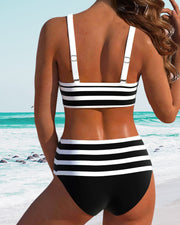Laluna | Striped High-Waisted Bikini