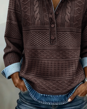 Keva | Collared Patterned Jumper
