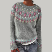 Women's jumper with a round neckline, long sleeves and ribbed cuffs and hem