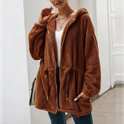 Kaylah | Hooded Drawstring Zip Jacket