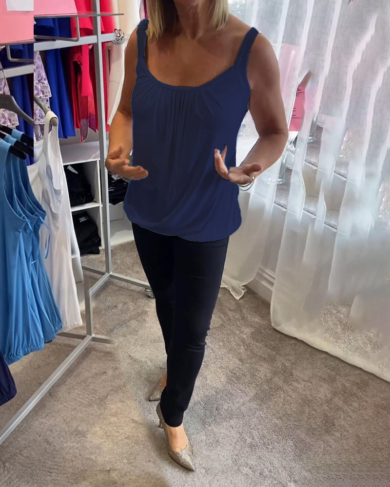Deangela | Gathered Scoop-Neck Top