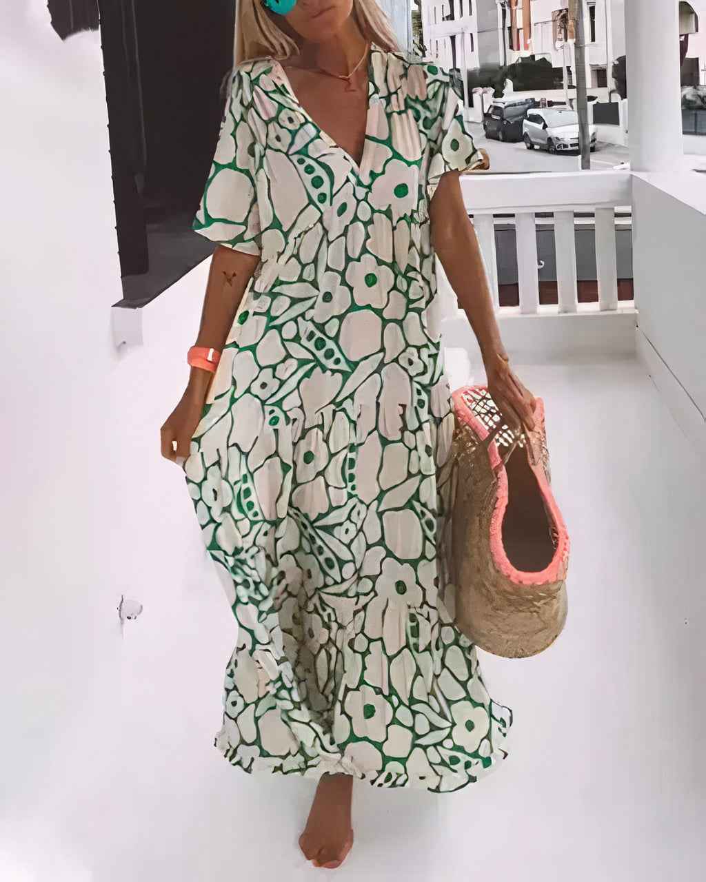 QUINN | FLORAL V-NECK DRESS