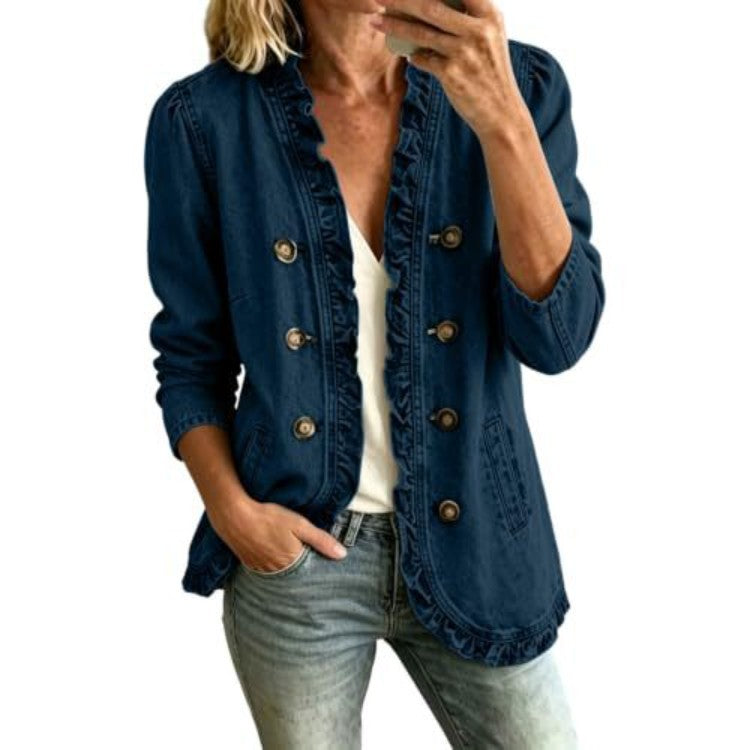 Raeann | Double-Breasted Denim Jacket