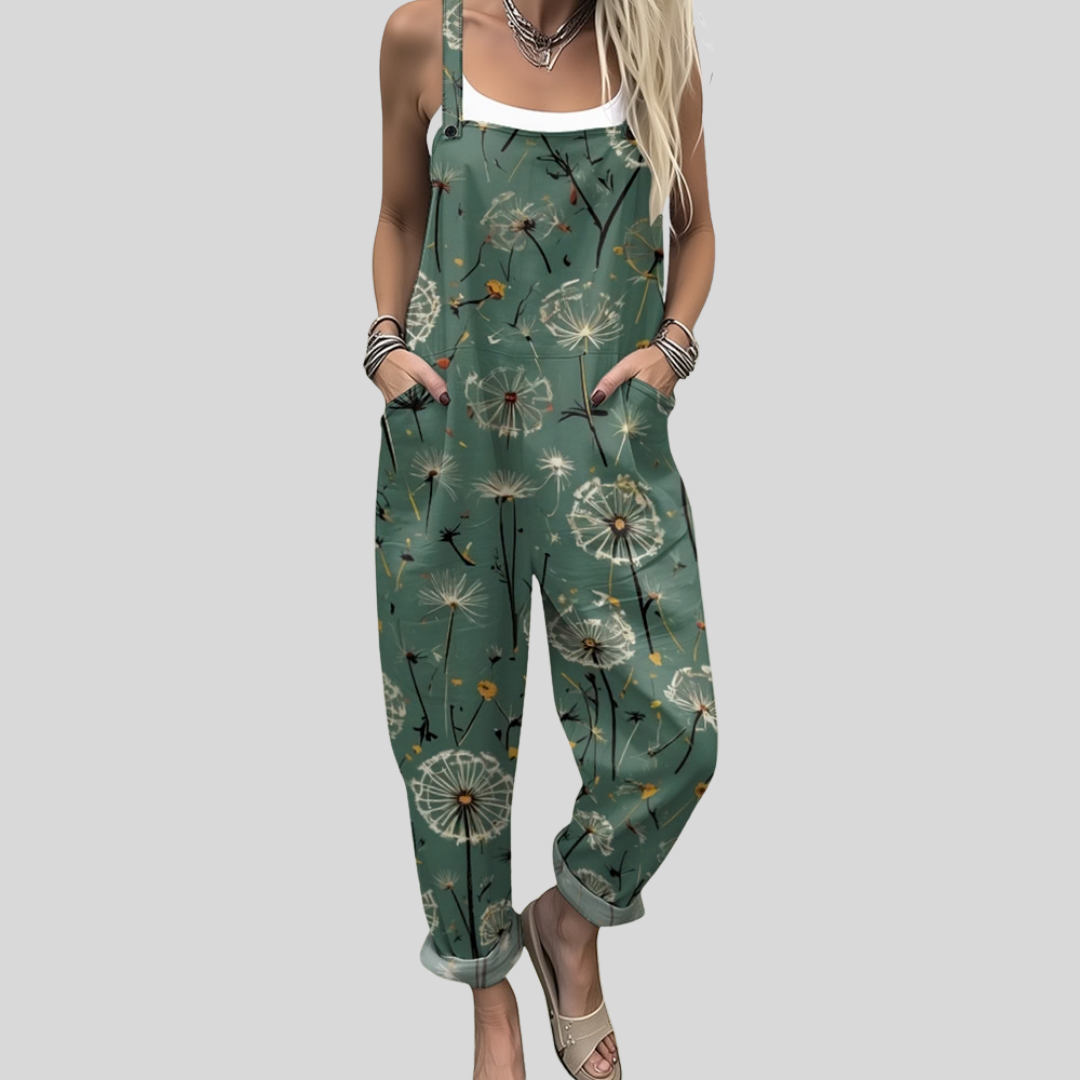 FLOWING ADJUSTABLE-STRAP CROPPED DUNGAREES