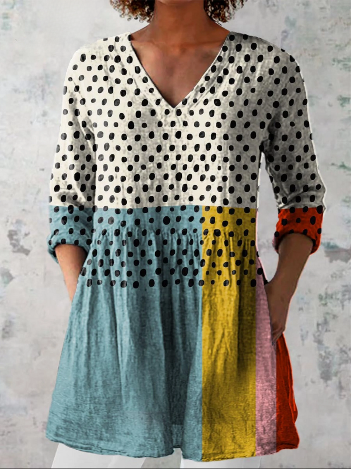 Hera | Long Blouse With V-neck