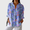BUTTON-FRONT FLOWING BLOUSE