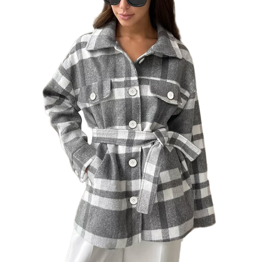 Darleen | Belted Check Jacket