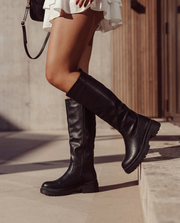 Veronique high zip boots in black