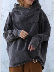 Niesha | Draped-Neck Hooded Sweatshirt