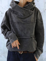 Niesha | Draped-Neck Hooded Sweatshirt