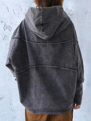 Niesha | Draped-Neck Hooded Sweatshirt