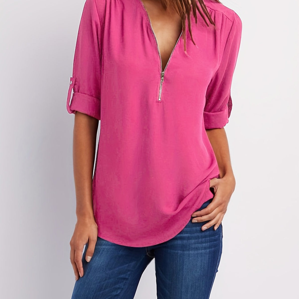 Everlena | Zip-Neck Blouse