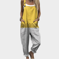 RELAXED-FIT PRINTED ADJUSTABLE-STRAP DUNGAREES