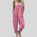 FLOWING ADJUSTABLE-STRAP CROPPED DUNGAREES