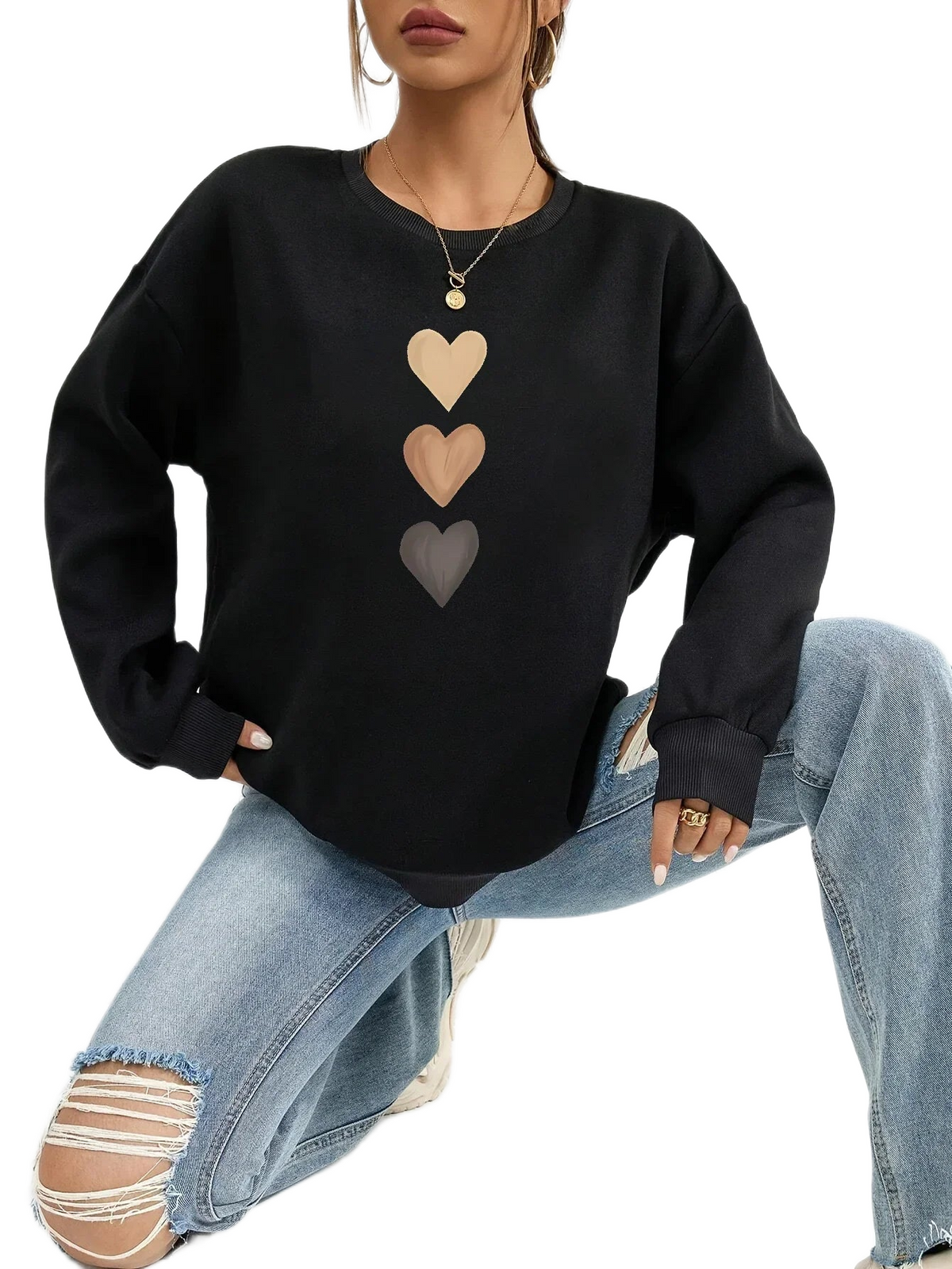Flo | Heart-Print Sweatshirt