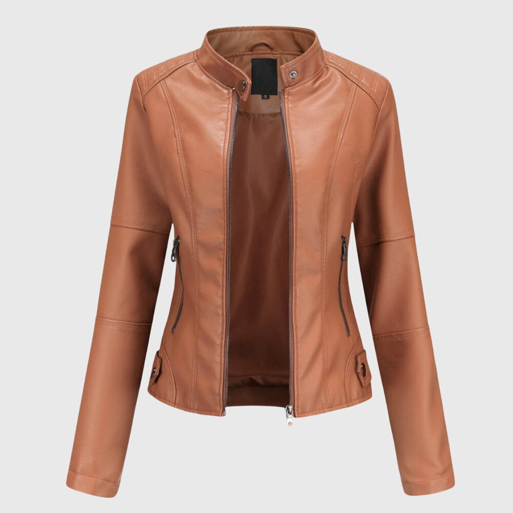 Giorgina | Elegant Leather Coat For Women