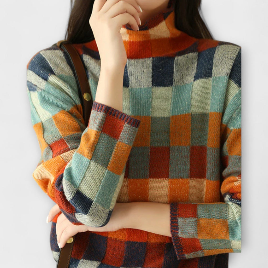 URSULA | LONG-SLEEVE COLLARED ROLL-NECK JUMPER
