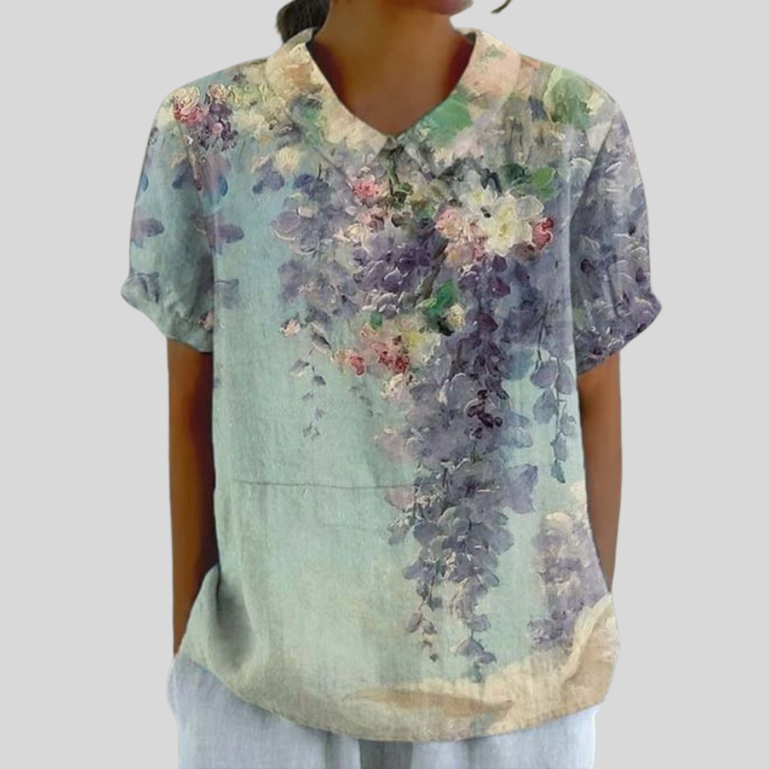 FLORAL COLLARED TOP