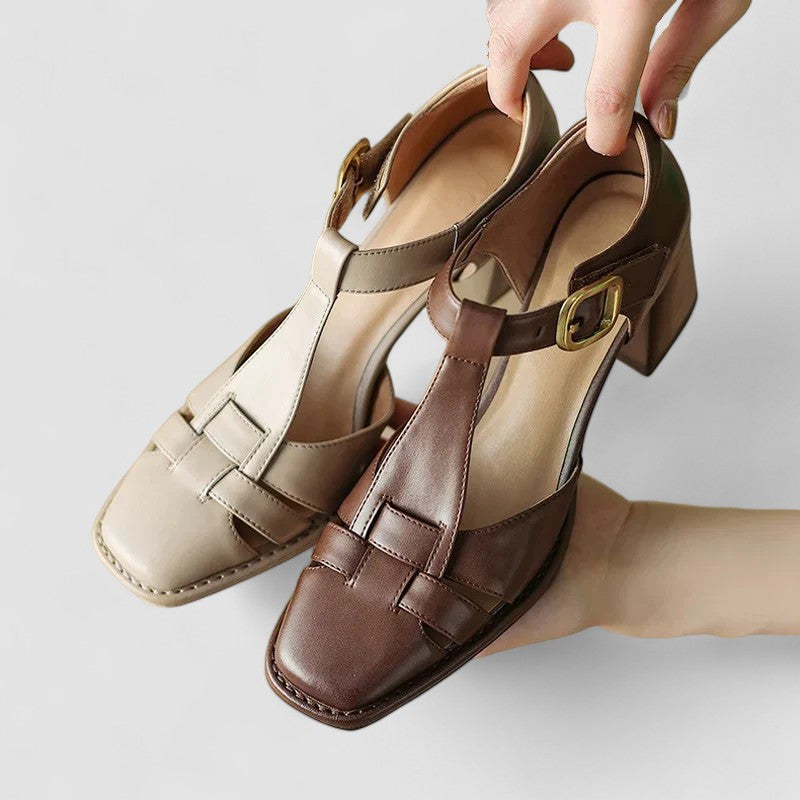 ELYXIANA | T-STRAP BLOCK-HEEL SHOES