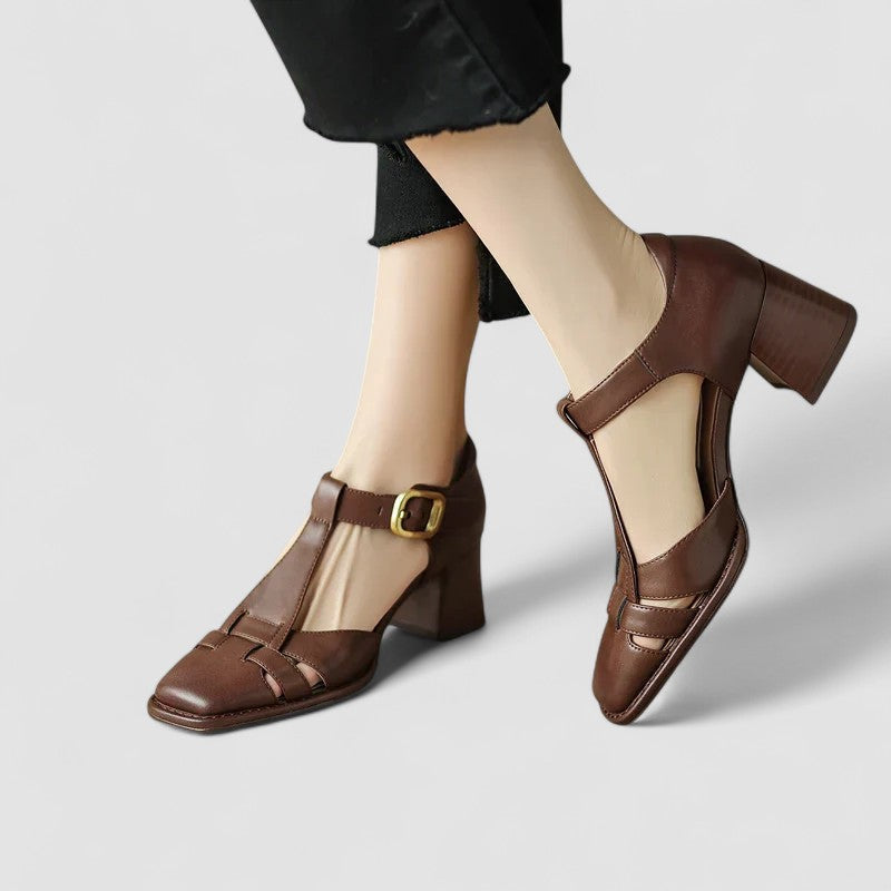 ELYXIANA | T-STRAP BLOCK-HEEL SHOES