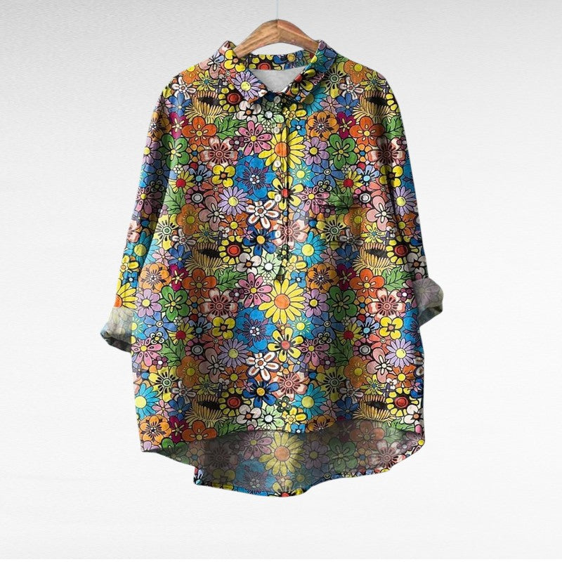 NOÉMIE | PRINTED LONG-SLEEVE BLOUSE