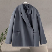 Sioned | Oversized Notched-Lapel Blazer in Grey