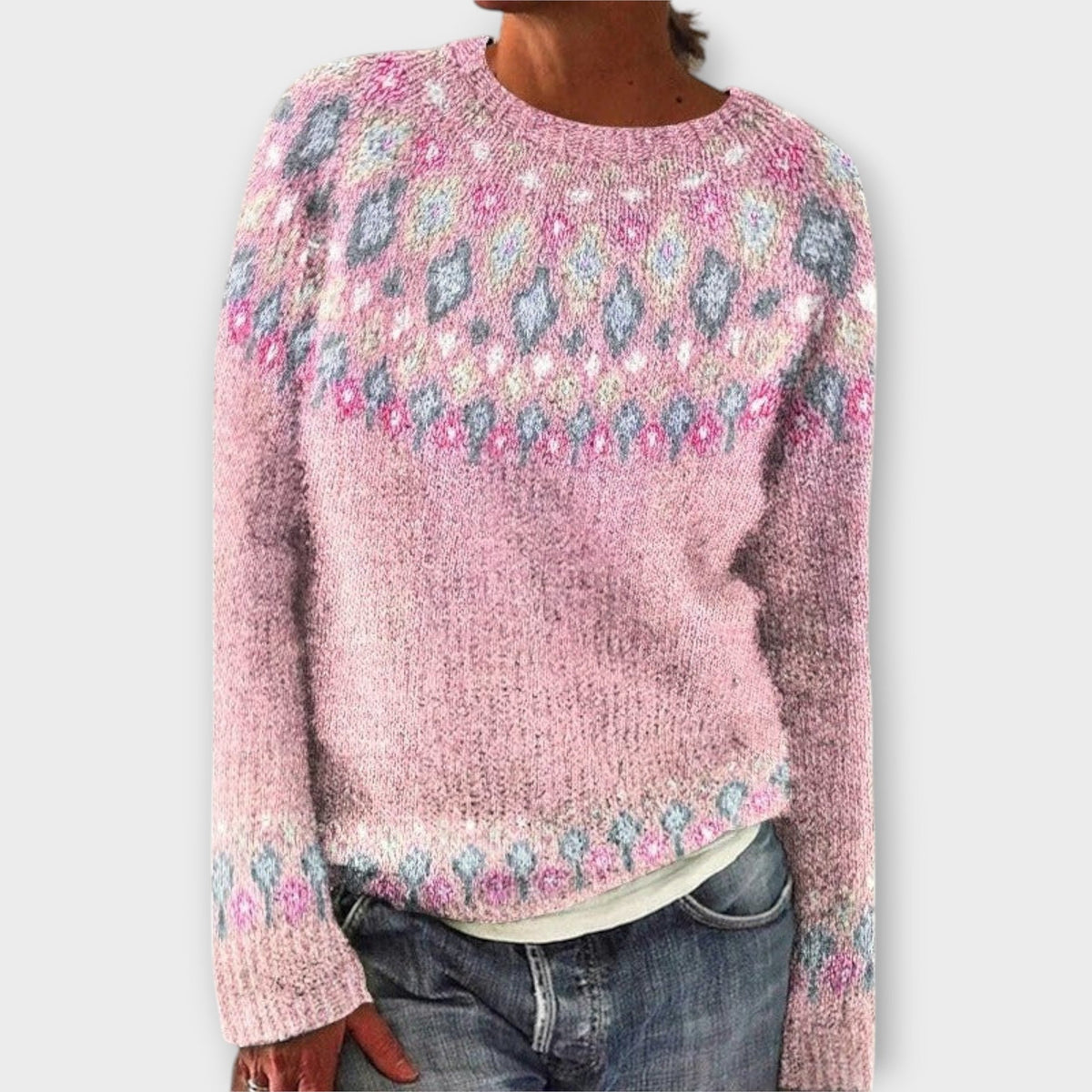 Devyn | Soft Petrol Jumper With Norwegian Pattern