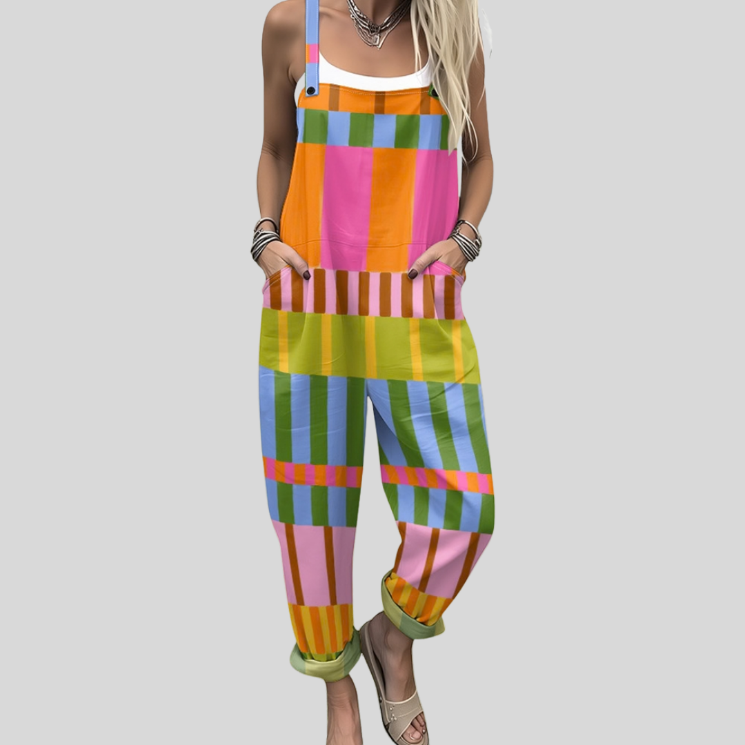 FLOWING ADJUSTABLE-STRAP CROPPED DUNGAREES