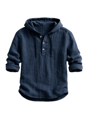 Sebrina | Button-Neck Textured Hoodie