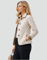 Lizette | Collared Quilted Button Jacket