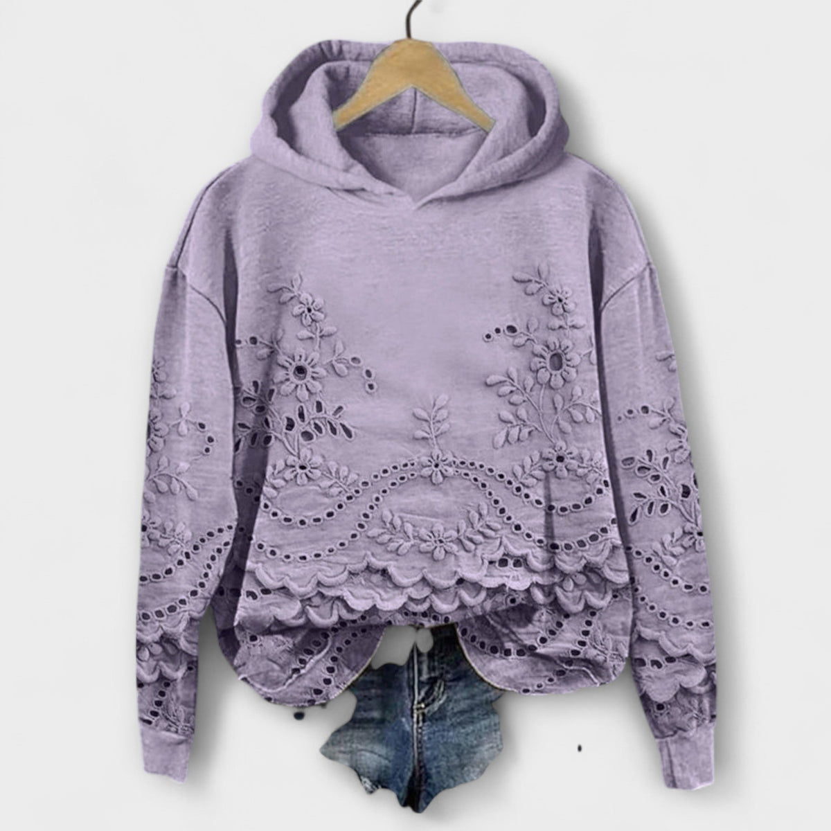 GRACE | FLORAL LACE HOODIE